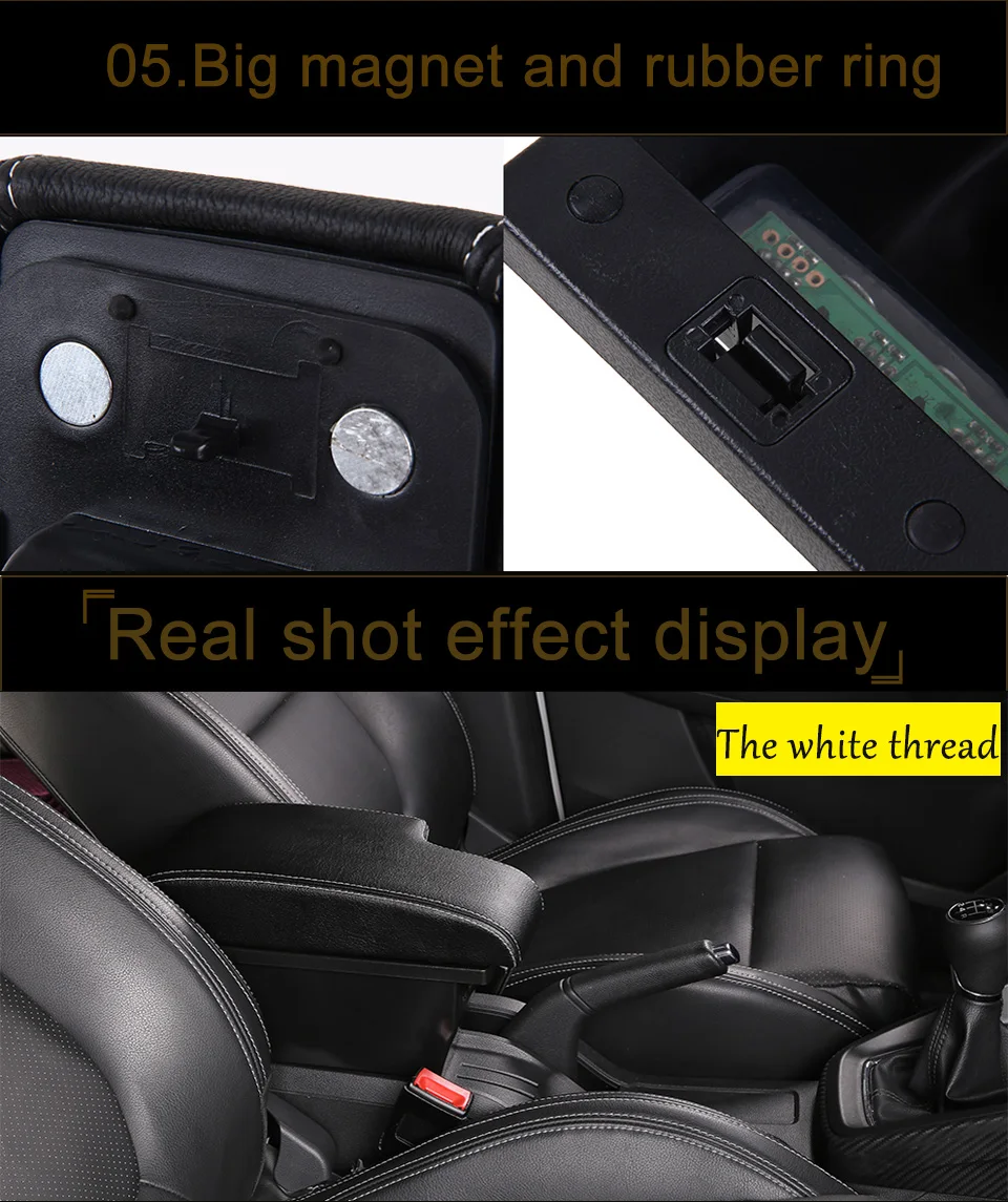 for MG ZS armrest box universal car center console caja modification double raised with USB No assembly