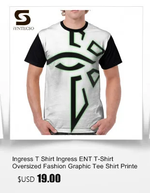 Ingress футболка Ingress ENT футболка негабаритная модная графическая футболка с принтом Мужская полиэстер футболка с коротким рукавом
