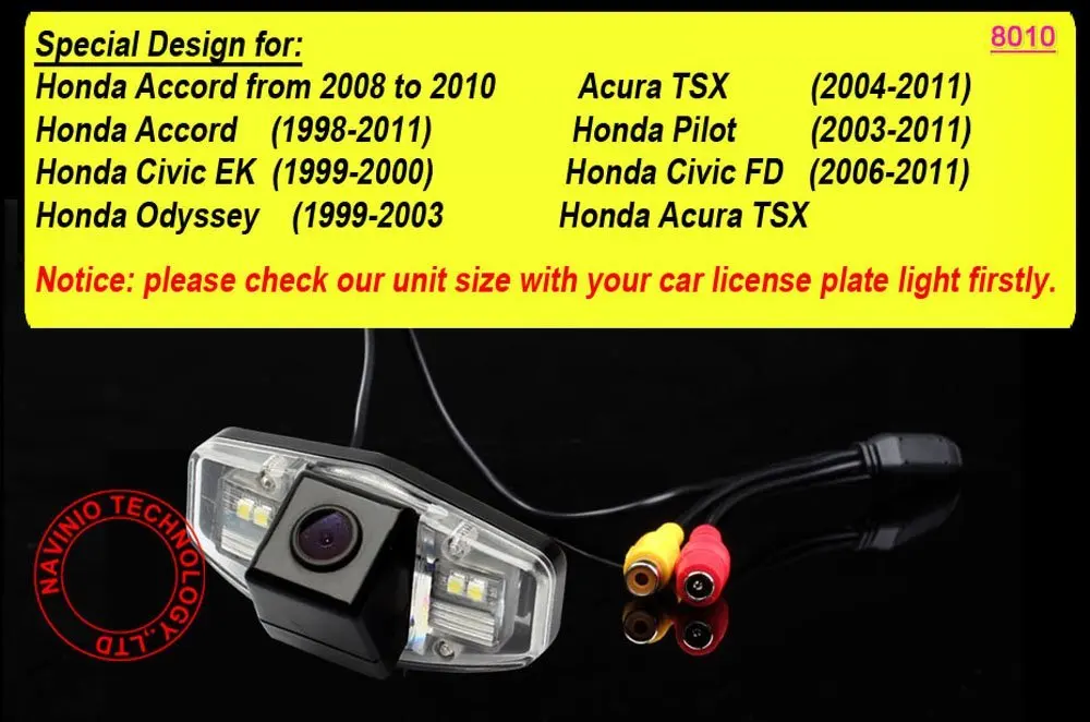 Navinio CCD автомобильная парковочная камера заднего вида для honda Jazz Accord Civic Odyssey CRV Pilot
