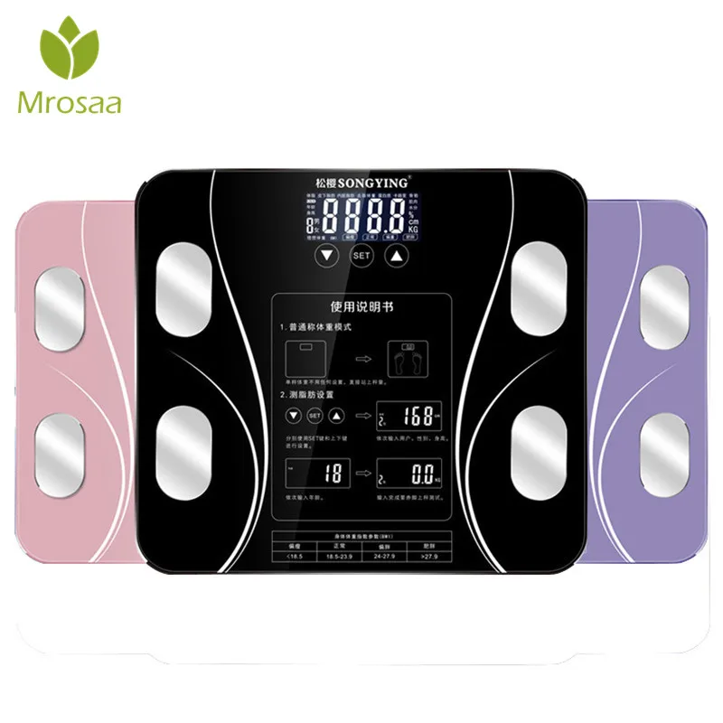 Умные весы BMI для тела, цифровой Вес человека, напольные весы, ЖК-дисплей, индекс тела, электронные весы, Товары для ванной