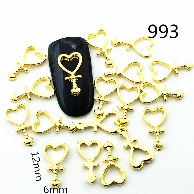 10 шт./лот Япония новинка 6x12 мм в стиле панк сердце ключ металлический сплав