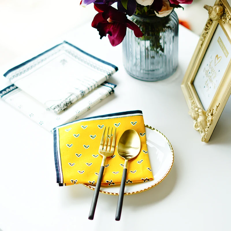 Столовые приборы из хлопка и льна коврик для обеденного стола нескользящий