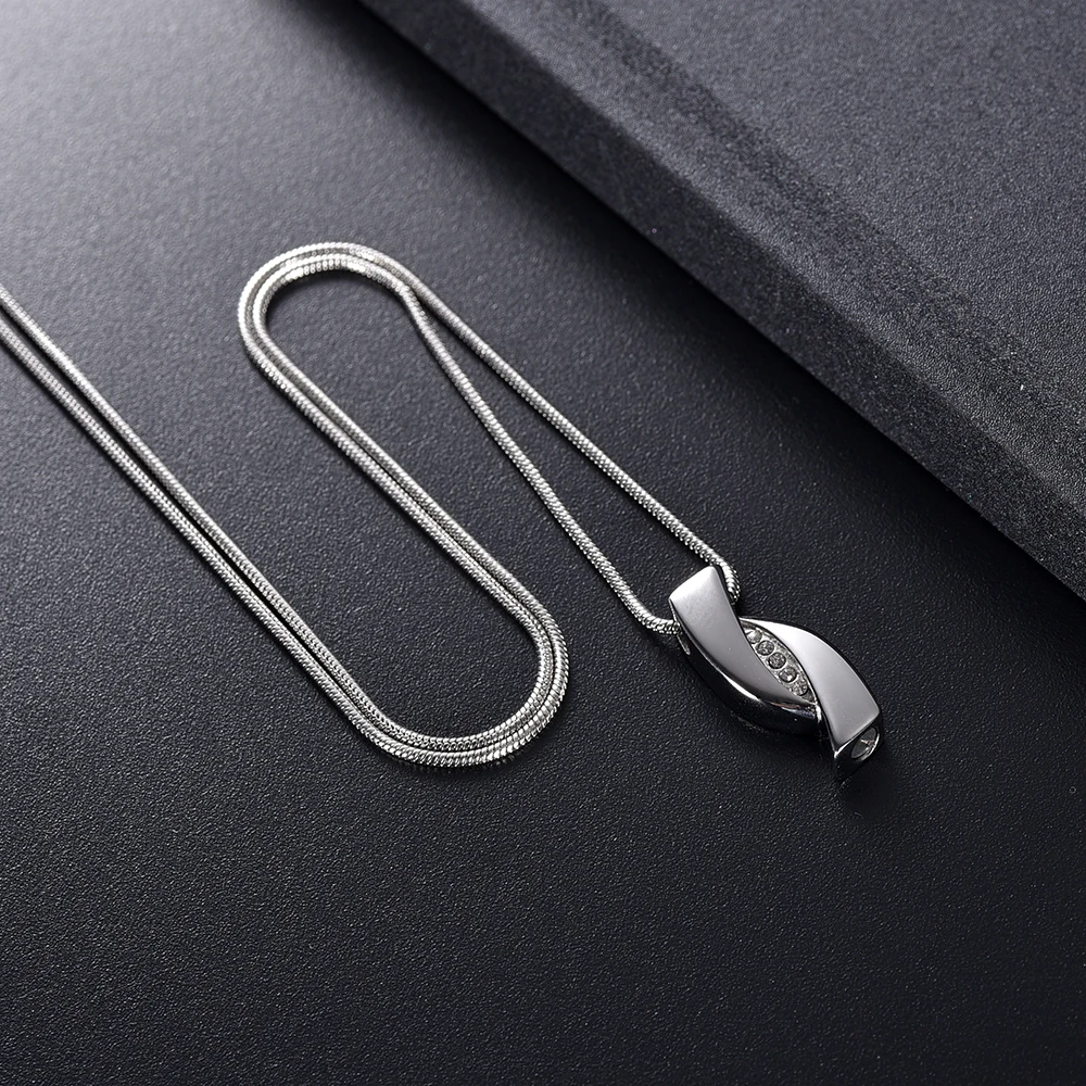 

Inlay Crytsal CZ Stones Infinity Cremation Jewelry for Ashes Holder Pendant Funeral Cremains Keepsake Urn Locket for Women