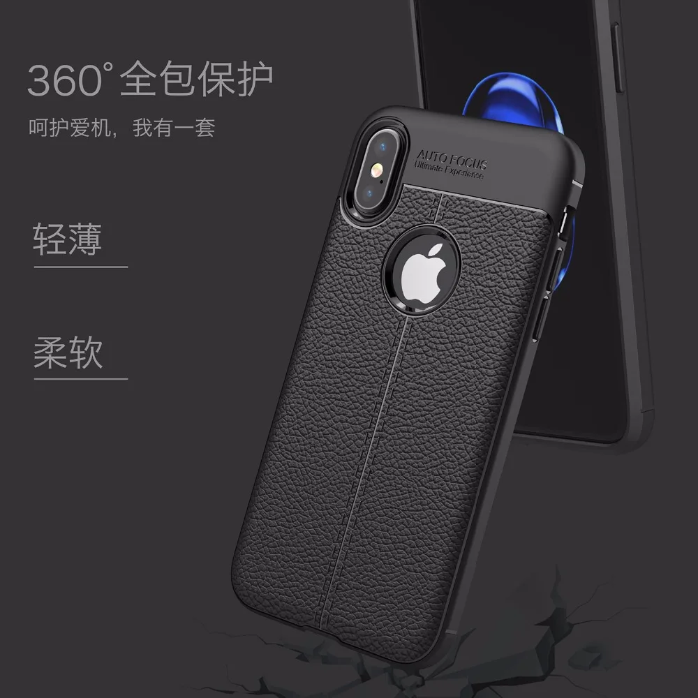 Мягкий силиконовый чехол Lychee для iphone X 8 5 SE 5S 6 S Plus 7 задняя крышка Fundas |
