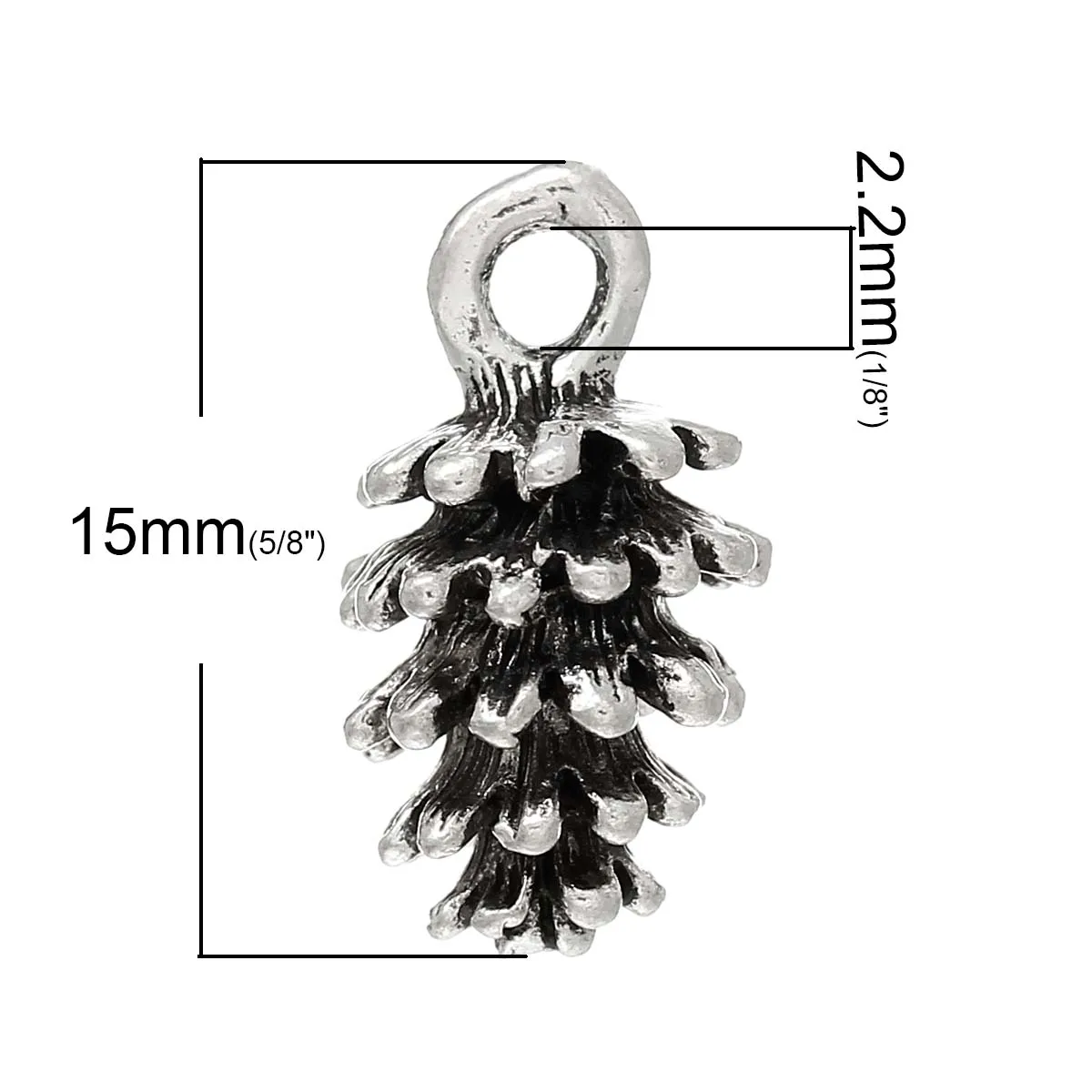Подвески DoreenBeads из металлического сплава подвески горного серебра 15 0 мм (5/8 дюйма)