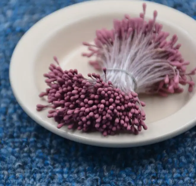 Rose Red 400 шт 1,5 мм мини-цветок Stamen Pistil Свадебное Украшение скрапбукинг Сделай Сам искусственные открытки торты Цветы Аксессуары - Цвет: Rose Red