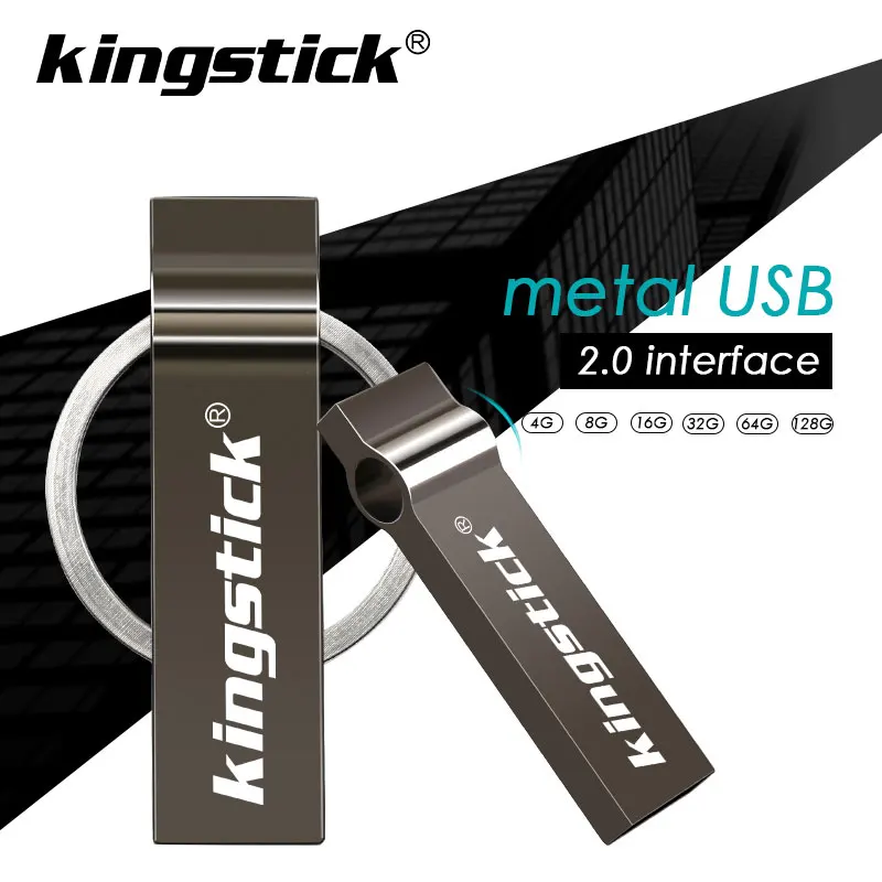 Usb 2 0 USB флеш накопитель 128 Гб 64 ГБ металлический с реальной емкостью брелок для