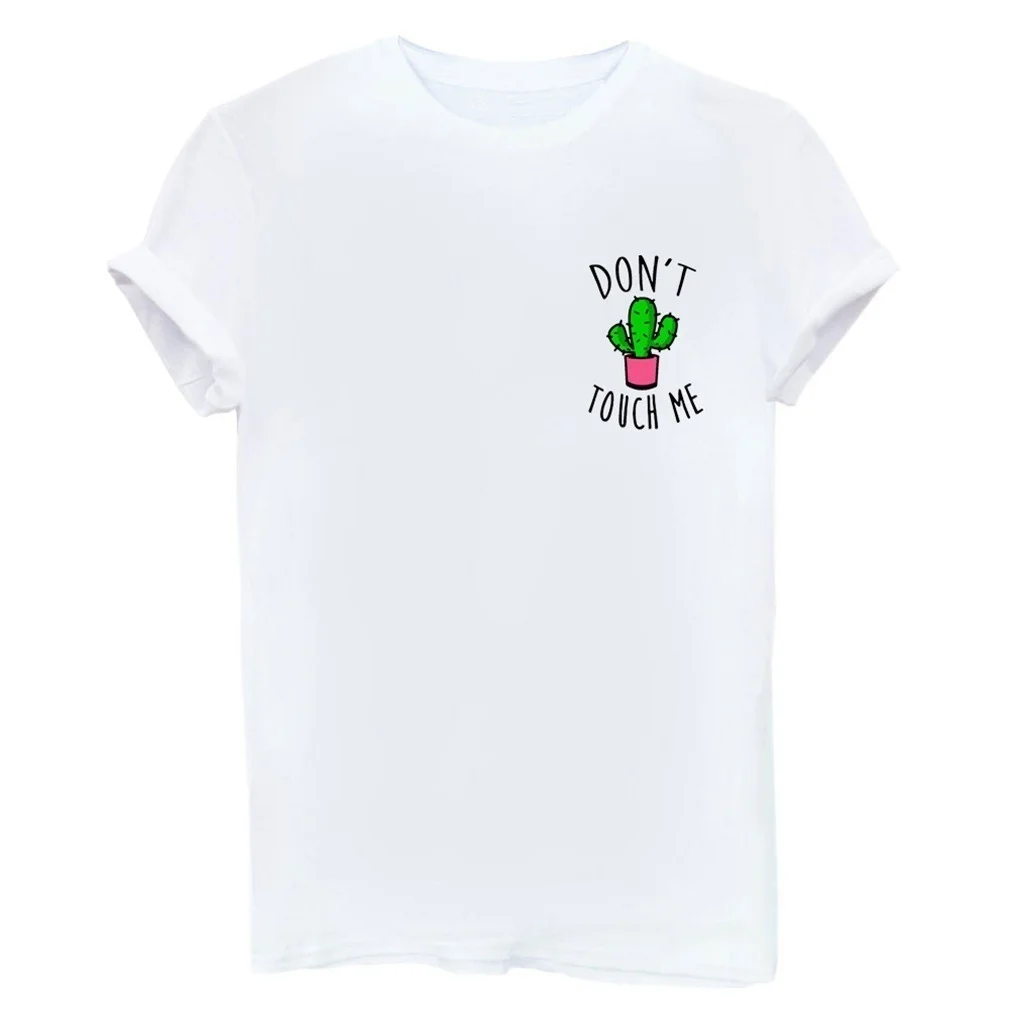 Sunfiz YF 1 шт. Футболка с принтом Don't TOUCH ME Lettrer футболка рисунком кактуса