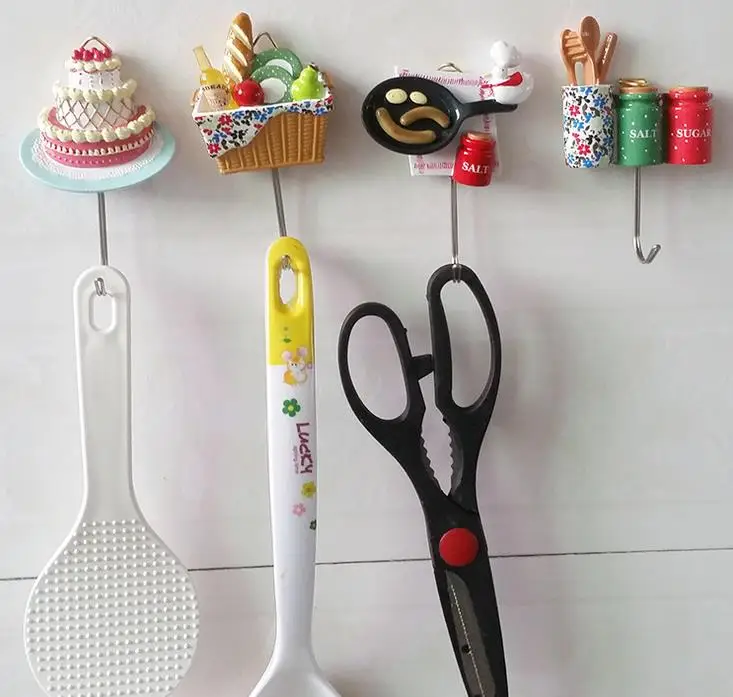 1 шт. декоративные крючки для кухни без следов|hooks for hanging|hook for3 hook |