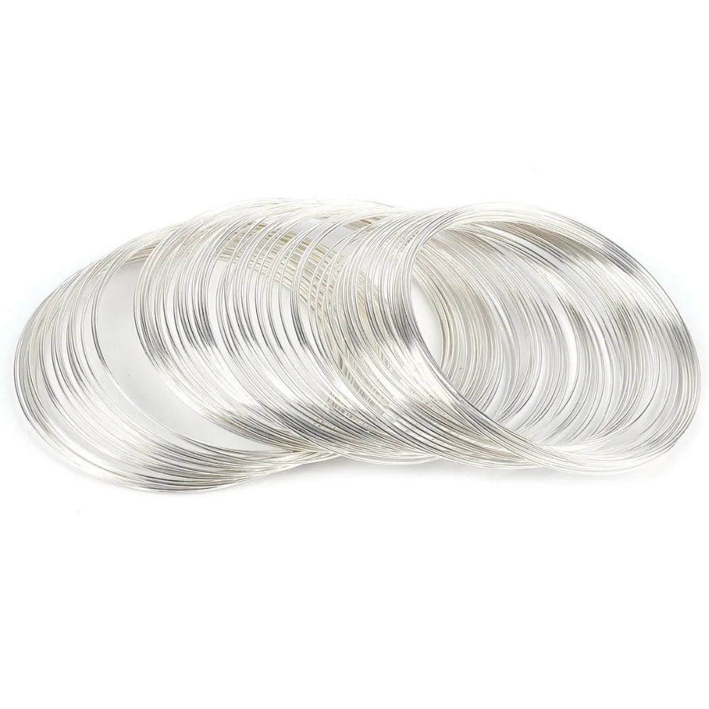 100circles/pack Diameter 60mm 0.6mm Silver Gold Memory Beading Steel Wire For Jewelry Making Diy Bracelet Earring Accessories