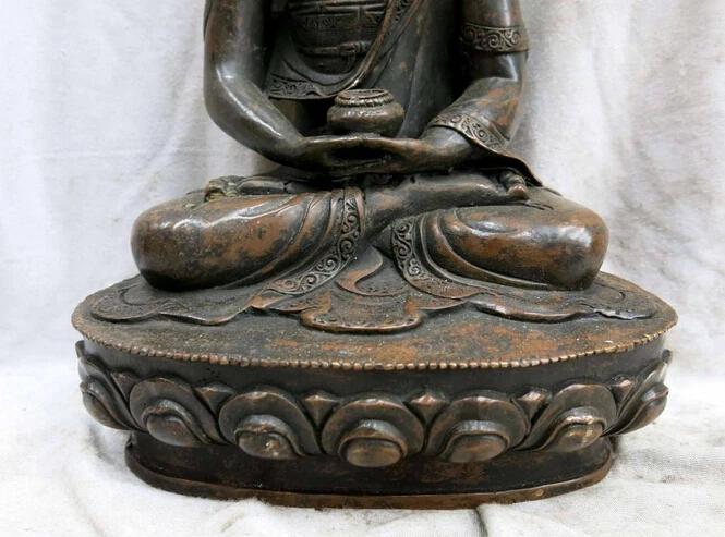 13&quot China old brass copper Buddhism apothecary buddha Sculpture Statue gift arts crafts decoration | Дом и сад