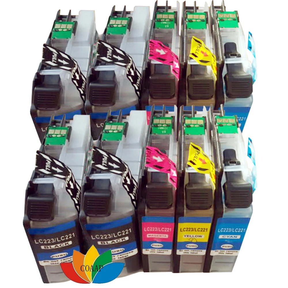 

10 Pack Compatible LC-221 LC-223 Ink Cartridge for Brother DCP-J4120DW MFC-J5320DW J5620DW J5625DW J5720DW Printer