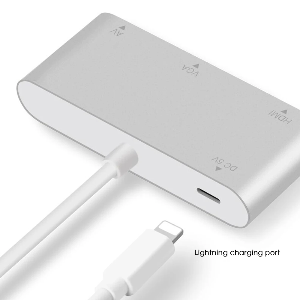 3 в 1 USB аудио адаптер USB к HDMI VGA+ видео конвертер Цифровой AV адаптер для iPhone Xmax 8 7 plus 6S iPad Air