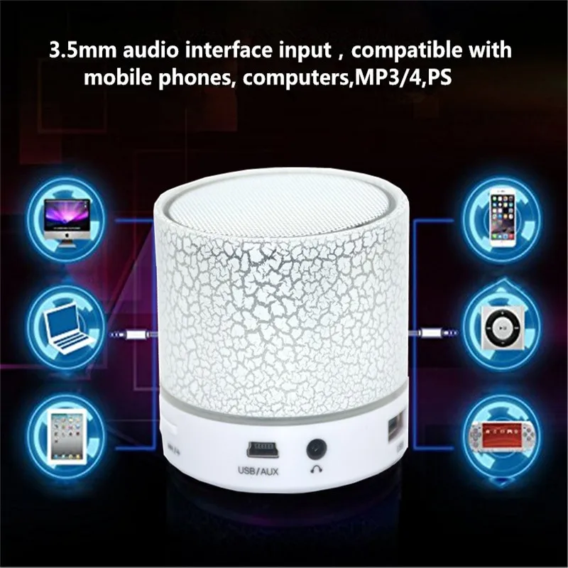 Прямая поставка, автомагнитола, 1 шт., Беспроводная связь Bluetooth, DC 5 В, 500 мА/ч, 3 Вт, отличный портативный A9 USB Сабвуфер, Музыкальная Коробка, динамик, автомобильная аудиосистема