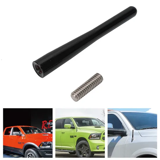 KOLEROADER Автомобильная радио антенна FM антенна мачта для Dodge ram 1500 грузовики 2009- " 6 мм антенна усилитель антенны/ - Цвет: Черный