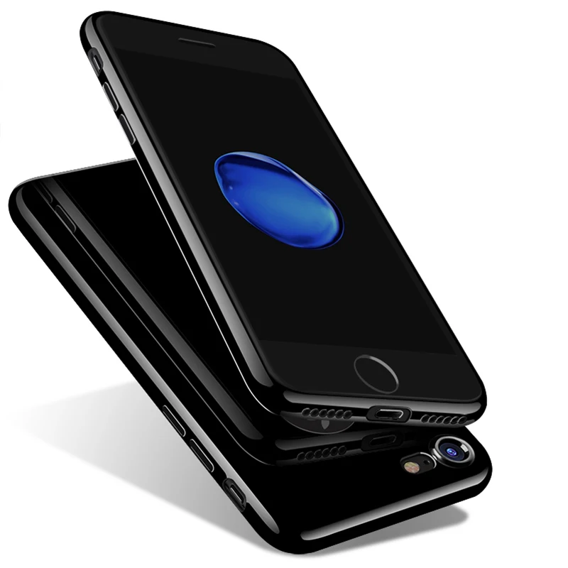 Чехол для iPhone 7 Plus чехол накладка черный мобильный телефон Силиконовый ТПУ