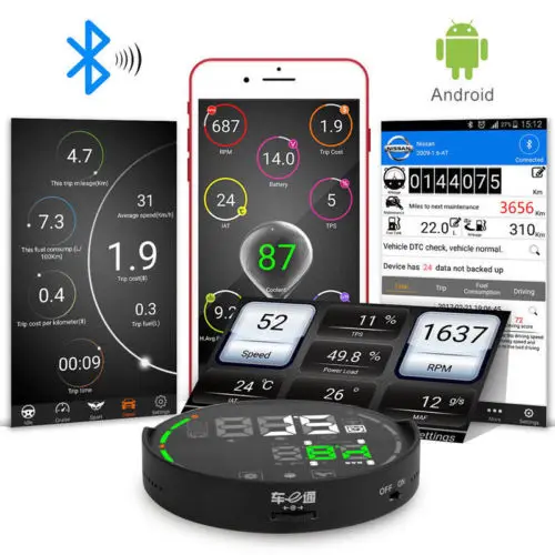 V checker H501 HUD цветной сканер с Bluetooth OBD II автомобильный двигатель|Детали и аксессуары