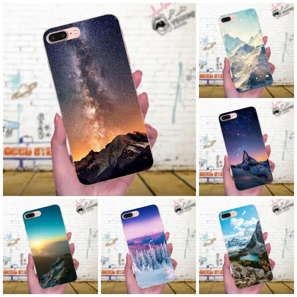 Diy рисунок ТПУ Зимний снег горный сцена для Galaxy A3 A5 A7 On5 On7 2015 2016 2017 Grand Alpha G850 Core2 Prime S2