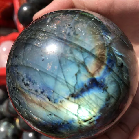 Большой размер, высокое качество, 6-7 см, сферический Лабрадорит синего цвета, очень хороший цвет, сферический Лабрадорит мадагаскарский
