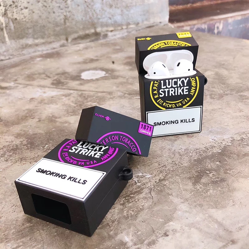 Новинка квадратный Мягкий силиконовый чехол Lucky 5 для беспроводных наушников Apple