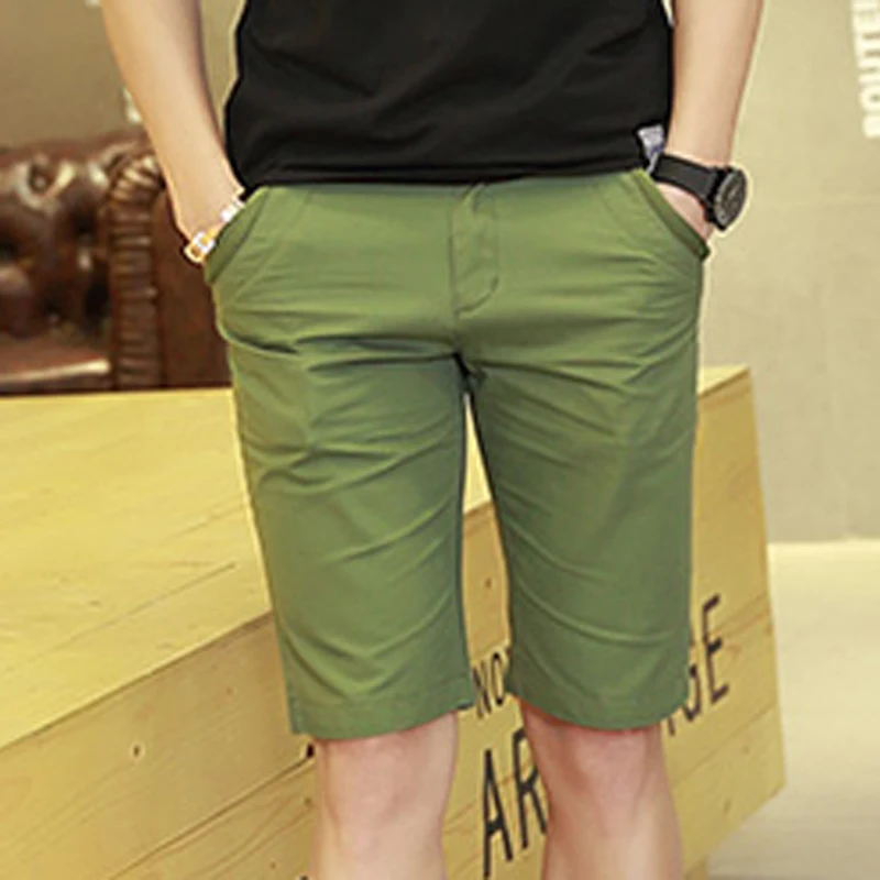 Мужские шорты 2018 Лето Досуг Карманы средней талии молния 5 сплошных цветов