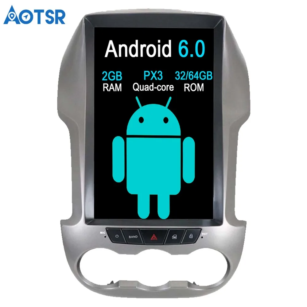 Android 6 0 Tesla стиль 12 1 дюймов Автомобильный без dvd плеера GPS навигация для Ford Ranger 2011 2016
