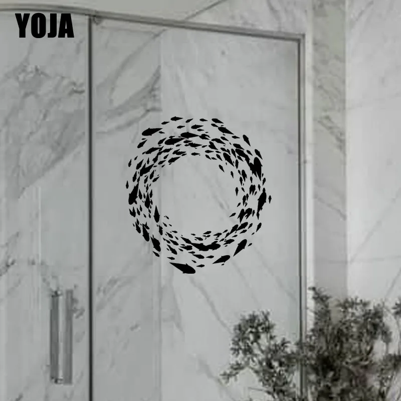 YOJA 27x25 1 см творческий с принтом маленькие рыбки Ванная комната Душа Наклейка