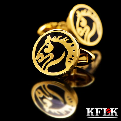 Элитная рубашка kflk запонки для мужчин подарки брендовые на кнопках животных