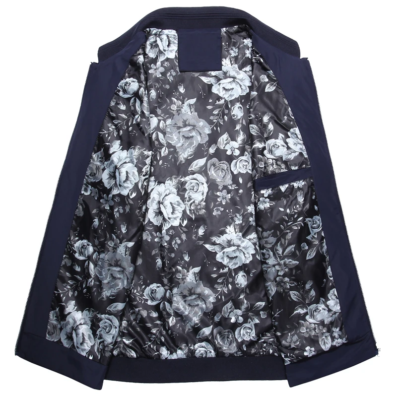 Новинка 2017 года Для мужчин осень печати Стенд Куртка с воротником мода карман на