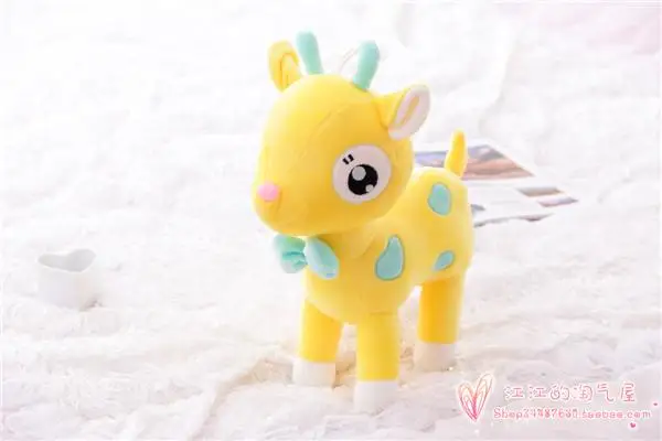 

about 30cm cartoon yellow sika deer plush toy,soft pillow Christmas gift h758