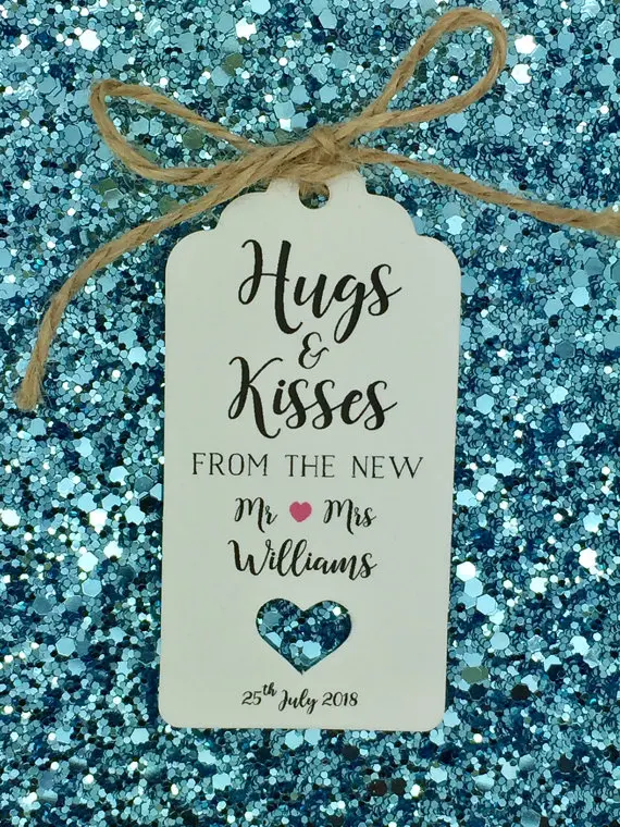 Изготовленный На Заказ Hugs &amp Kisses свадебный набор от похмелья бирок для подарков