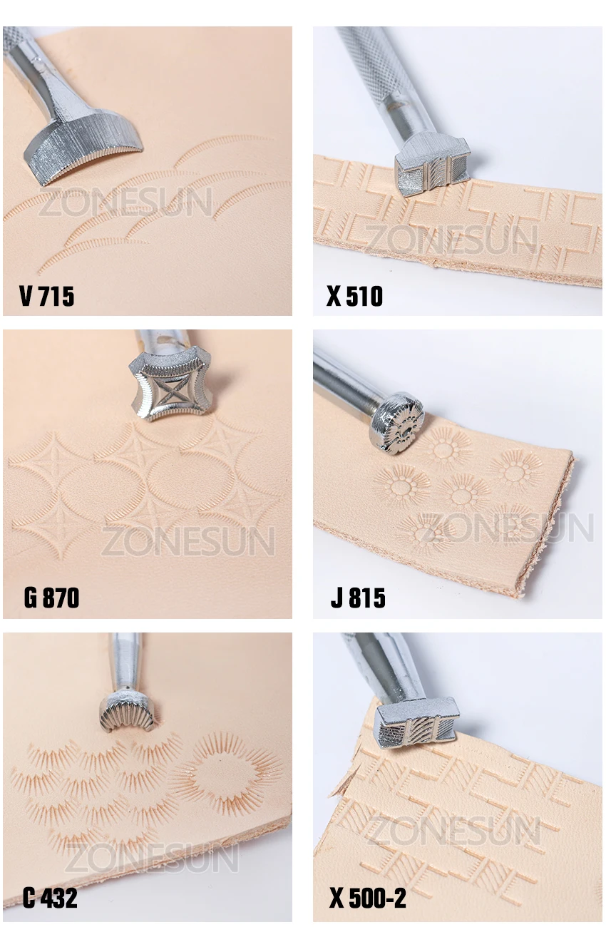 ZONESUN ручной работы, сделай сам, коровья кожа, инструмент для резьбы, печати, кожа, цветочный узор, ремесло, гравировка, тиснение, тиснение, форма, инструмент для рукоделия