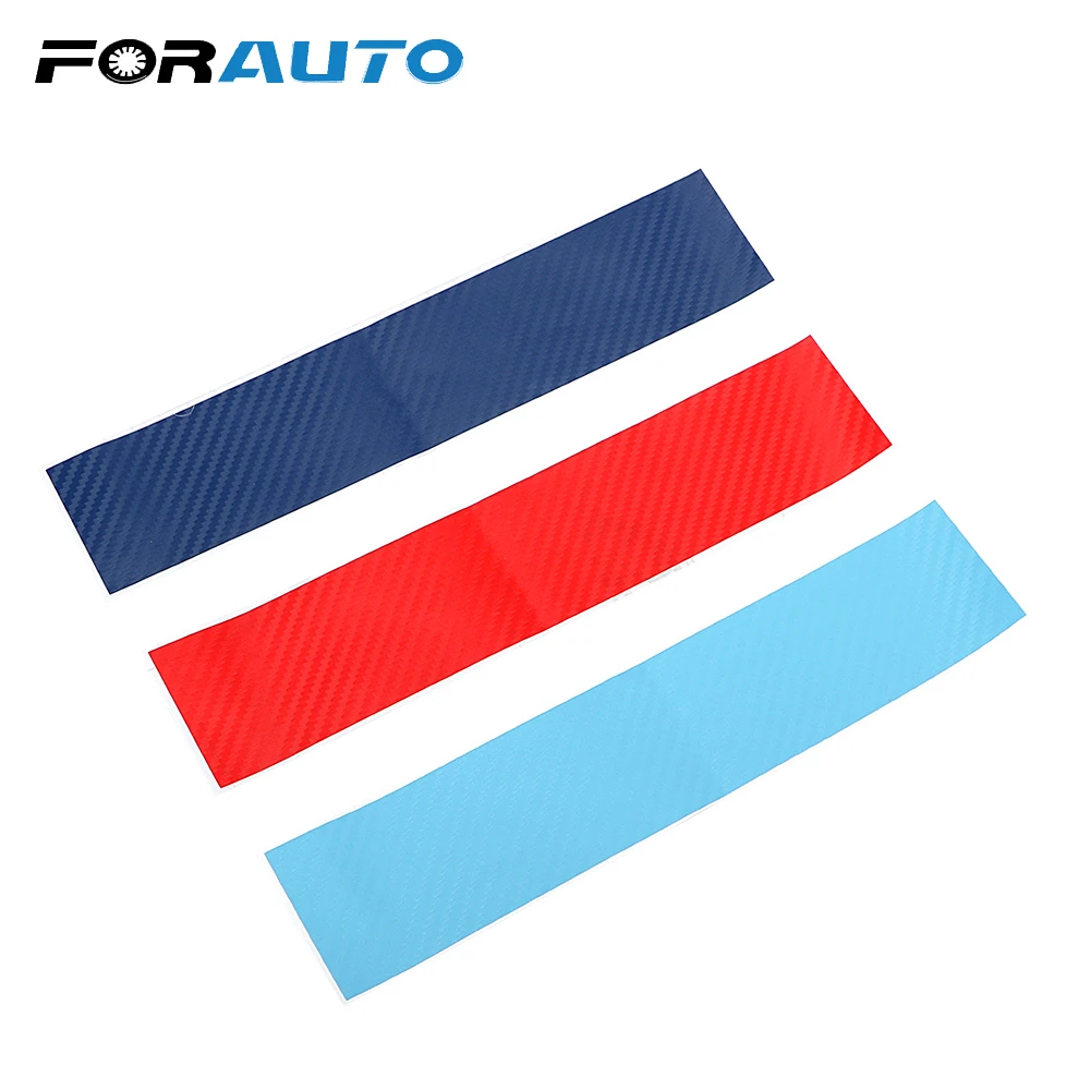 FORAUTO 3 шт./компл. автомобильные наклейки из углеродного волокна передние полосы