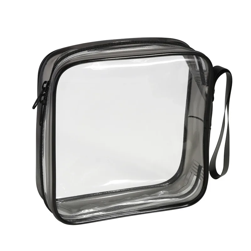 Transparent Handheld Прозрачный Застежка-молния, сумочка, косметичка для путешествий Чемодан чехол для переноски на четких аэропорт авиакомпании, отвечающих требованиям сумка типом пх дорожная косметичка, сумочка для макияжа - Цвет: Transparent Handheld