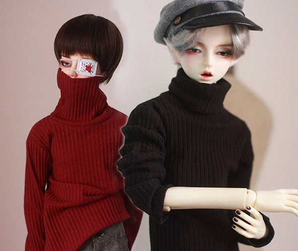 

D01-P236 children handmade toy 1/3 1/4 uncle Doll Accessories BJD/SD doll clothes High collar colorful Thin sweater 1pcs