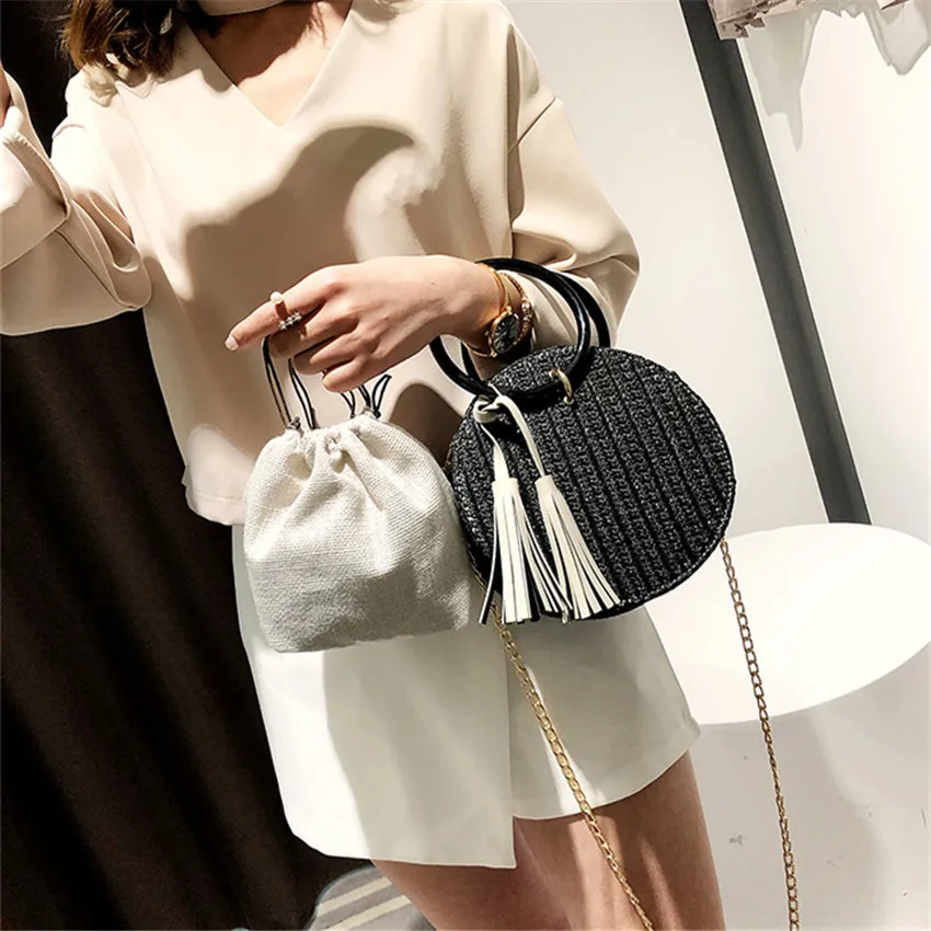 TOYOOSKY женская сумка ручной работы круглая соломенная для пляжа лето 2018|straw bag|shoulder