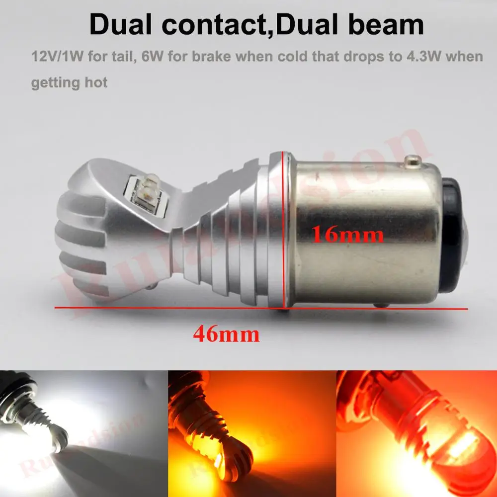2x30 Вт S25 P21/5 1157 BAY15D 6SMD CR'EE светодиодный автомобильный тормоз светильник чудесный