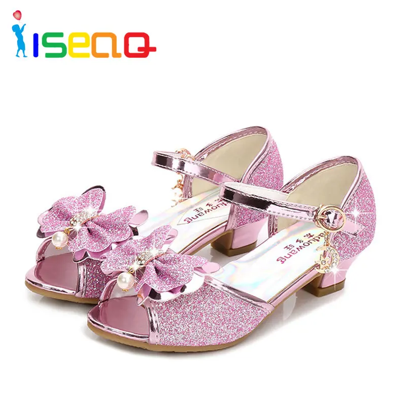 Детские сандалии для девочек Новые Летние красивые шикарные принцессы обувь на