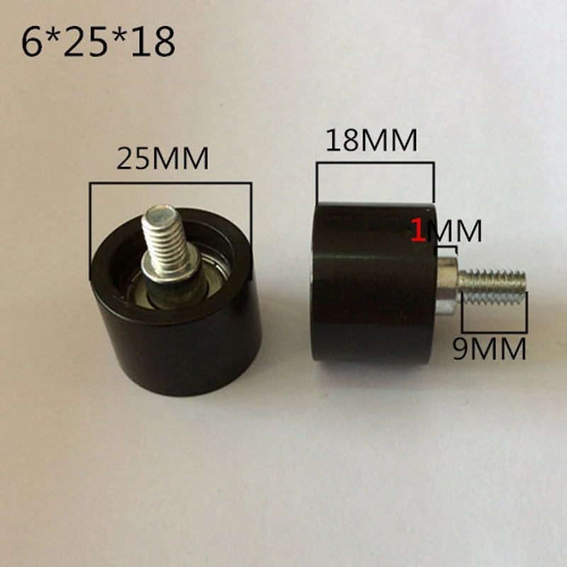 

M6X9 Screw POM Material 626 Bearing Sliding Pulley Diameter 25mm Thickness 18mm 10pcs/lot