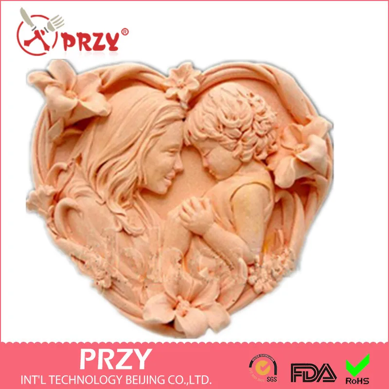 

Baby With Mother Silicone Handmade Fondant Mold DIY Mold Cake Decorating Tools Love Soap Mold Moulds Silicone Rubber PRZY
