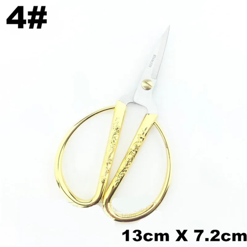 13cm Винтажные портновские ножницы 4 стиля из нержавеющей стали золотые швейные ножницы короткий резак Прочная высокая стальная ткань для шитья, Q - Цвет: 13cm