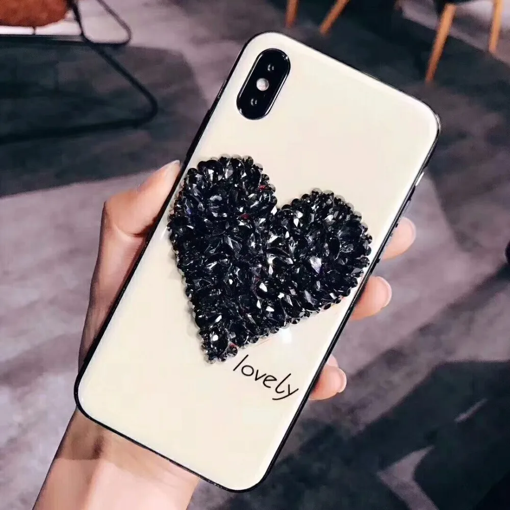 Роскошный DIY Алмазное сердце Blu-Ray чехол для телефона для samsung galaxy S10 Plus s8 s9 note8 note9 s9plus чехол s8plus чехол