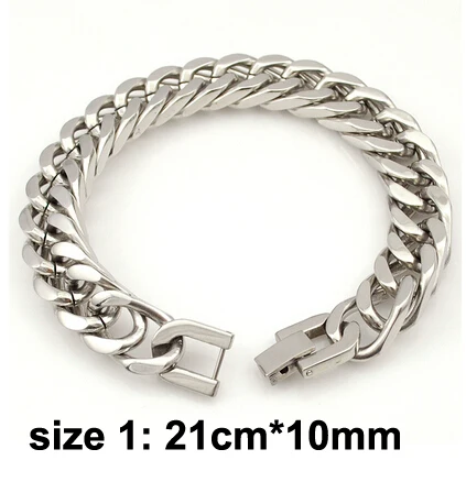silver color 10mm CHIMDOU мужской браслет серебряный цвет/золотой цвет черный браслет из нержавеющей стали и мужской аксессуар хип-хоп Вечеринка рок ювелирные изделия - Окраска металла: silver color 10mm