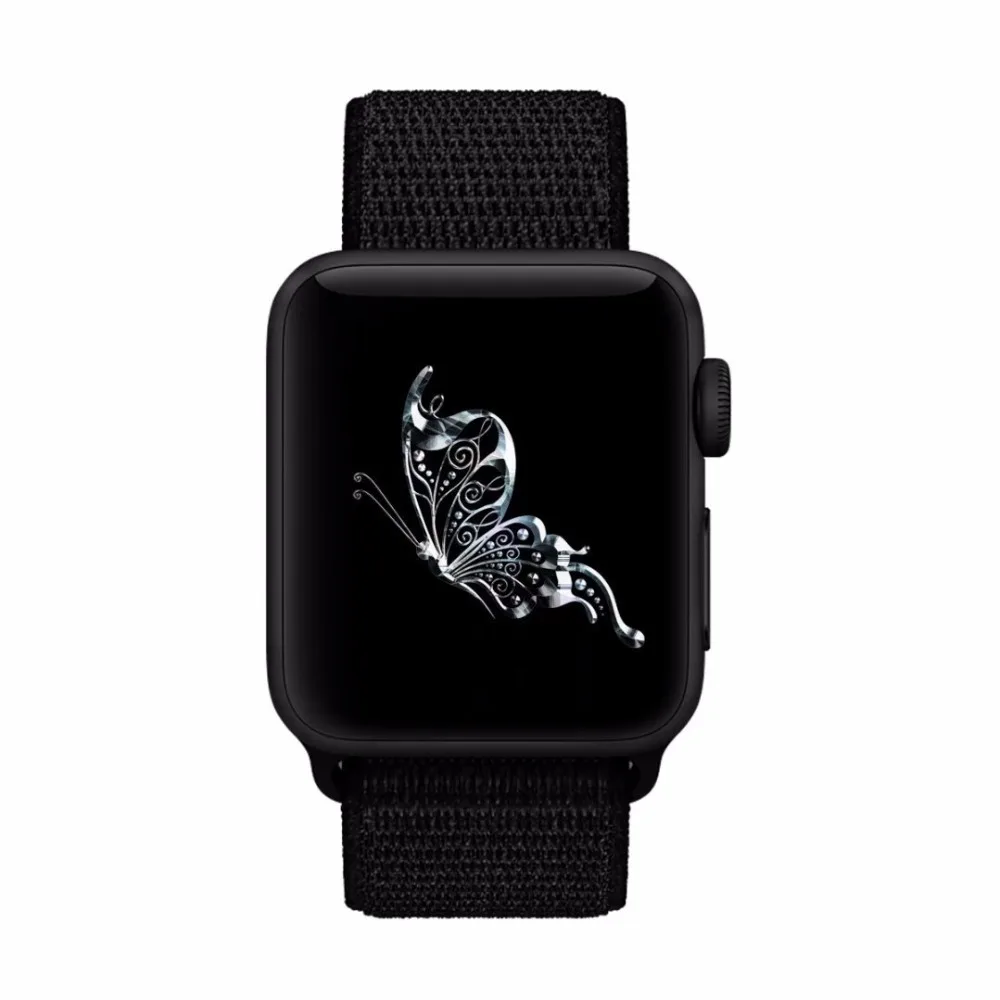 Ремешок из натурального нейлона для iWatch Apple Watch 44 мм 40 мм 42 мм 38 мм серия 5 4 3 2 1 Спортивный тканевый ремешок браслет на запястье