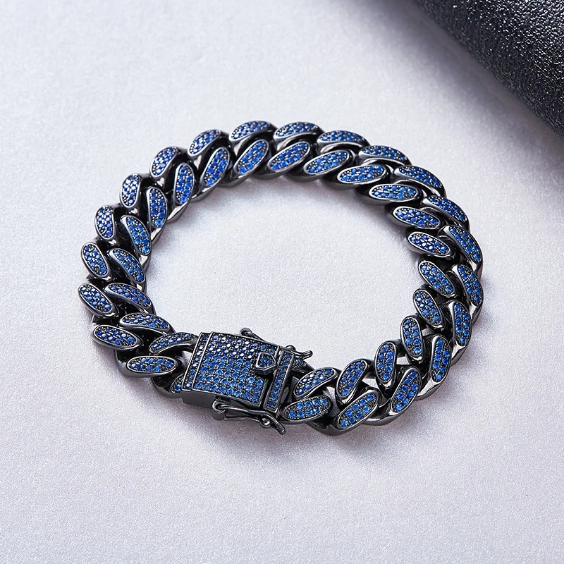CDE, украшенный кристаллами Swarovski, хип-хоп, циркониевый, Майями, кубинский браслет, хип-хоп ювелирные изделия, браслет-цепочка, ювелирные изделия
