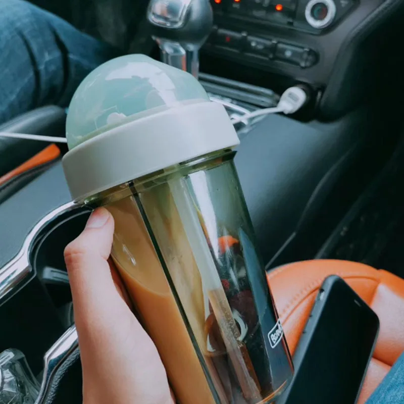 Новинка креативная двухслойная бутылка для воды 420 мл двойное использование пара