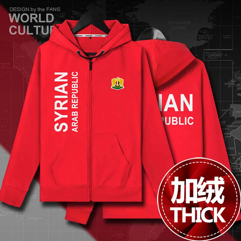 20zipper-red-thick SYR арабский мужской худи из флиса, Зимние трикотажные мужские куртки и пальто, спортивный костюм, одежда nation - Цвет: 20zipper-red-thick