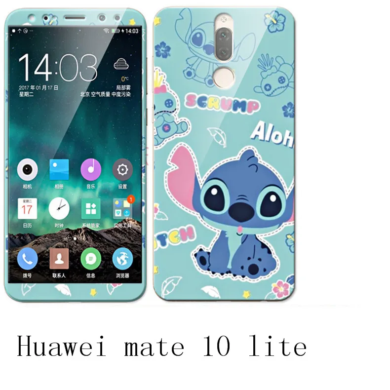 Huawei mate 10 lite чехол 360 градусов защитный ТПУ чехол+ цветной Интегрированный чехол из закаленного стекла для huawei mate 10 lite#3088