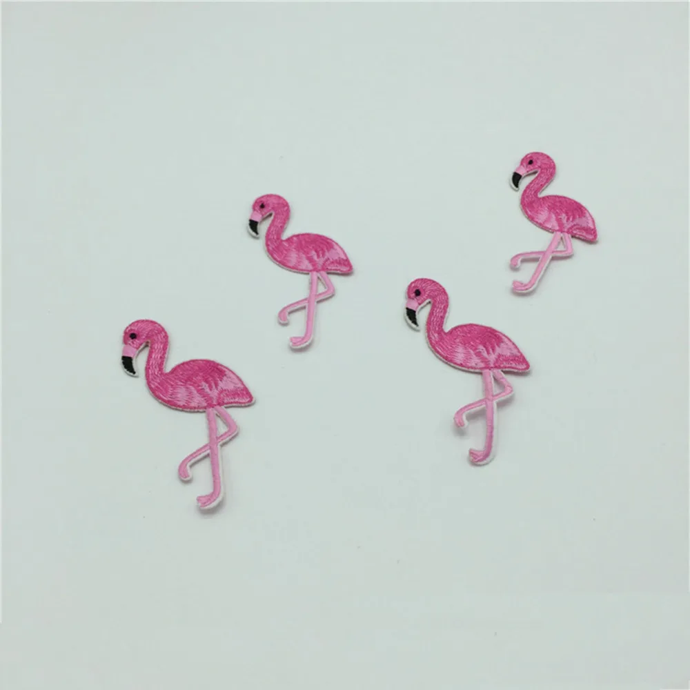 DoreenBeads 4 5x10 см Фламинго птицы патчи Аппликации железо на вышитые патч для девочек