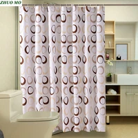 zhuo mo circle pattern polyester bathroom waterproof shower curtains with plastic hooks curtains